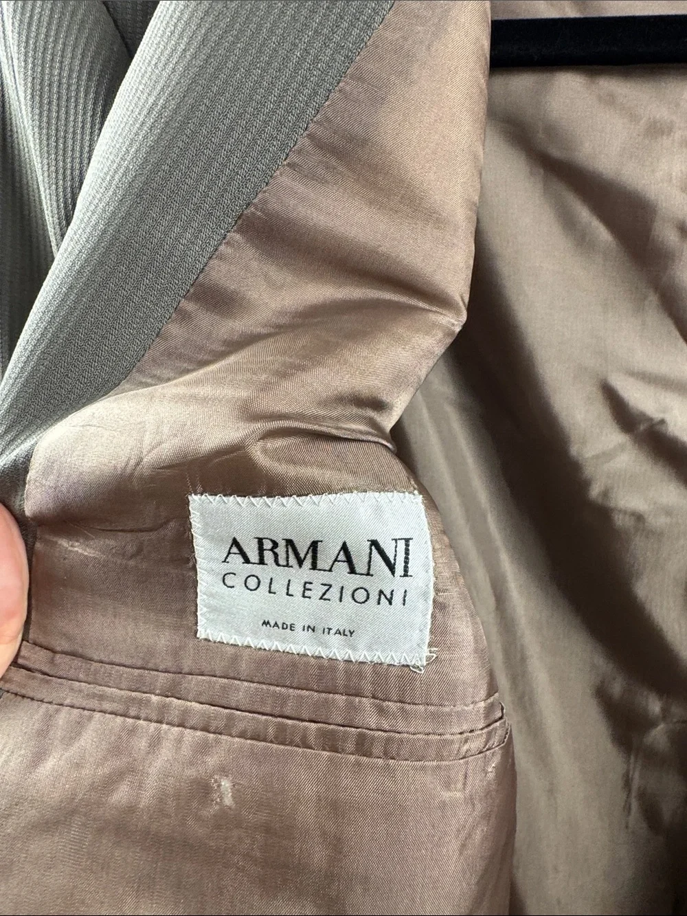 Armani Collezioni Made in Italy Wool Blazer Gray Mens Est 38 Vintage